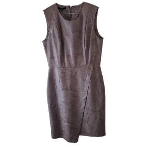 Kenneth Cole New York Faux Leather Dark Brown Sleeveless Dress